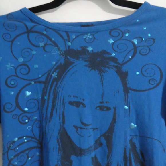 DISNEY HANNAH MONTANA | 10/12 | Blue Graphic Crew Neck T-Shirt | NWOT - Picture 4 of 13